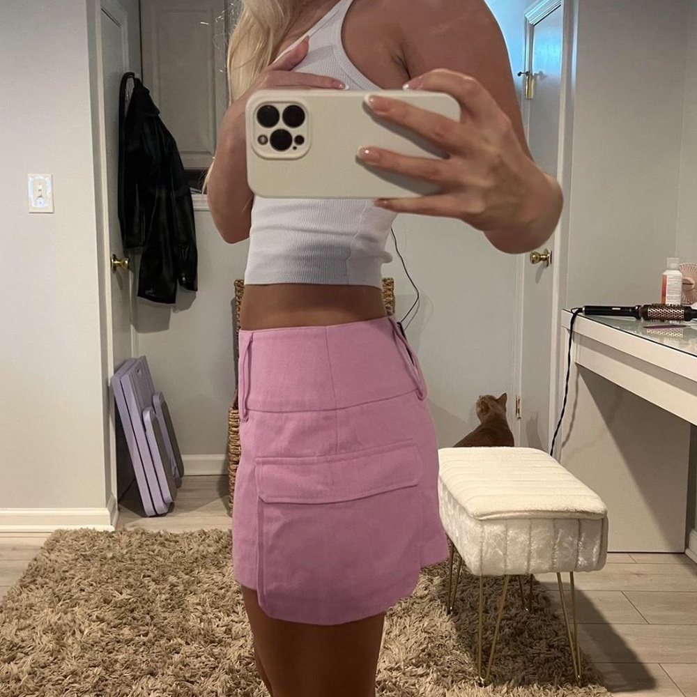 Pink mini skirt